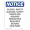 Signmission OSHA Notice Sign, Gloves Safety Glasses Safety, 14in X 10in Rigid Plastic, 10" W, 14" H, Portrait OS-NS-P-1014-V-13133 - alternate 1